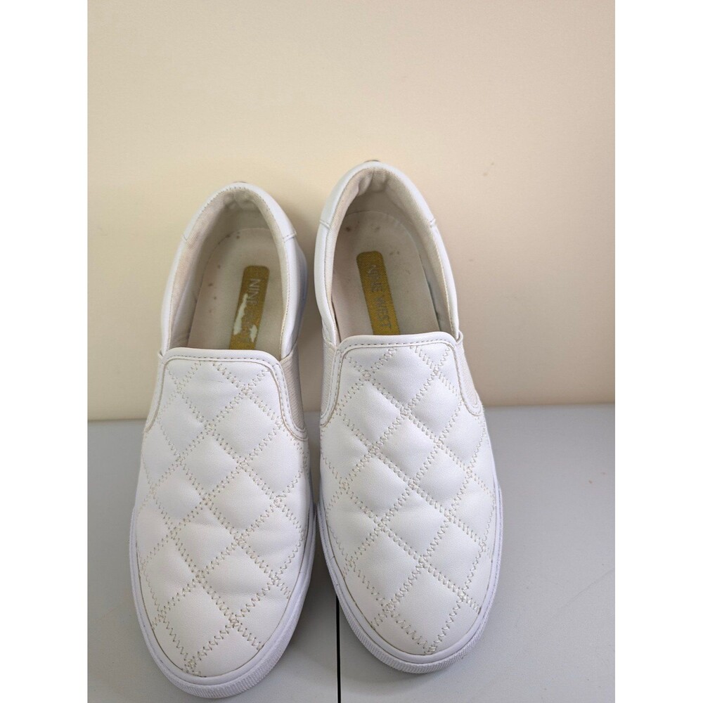 Women's White Quilted Slip-On Fashion Sneakers